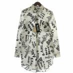 未使用品 コムデギャルソンブラック COMME des GARCONS BLACK シャツ 長袖 グラフィティ 総柄 S 黒 ブラック 白