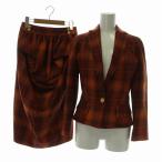 Vivienne Westwood RED LABEL セットアップ テーラードジャケット シングル 1B タイトスカート 変形デザイン チェック柄 40 M 赤