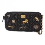 シャネル CHANEL 2.55 マトラッセ チェーンショルダーバッグ チャーム 黒 24番台 /KH ■OH レディース