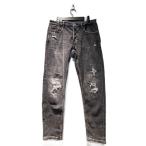 ショッピングzara ザラマン ZARA MAN ストレッチダメージブラックデニム ジーンズ ストレート 42 黒 ブラック  メンズ