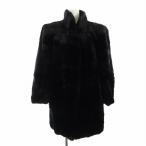 サガミンク SAGA MINK 銀サガ 毛皮コート ミンクファー ミドル 長袖 総裏地 9 M 黒 ブラック ■GY18 /MQ