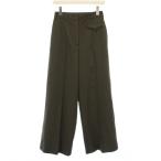 ショッピングプラダ プラダ PRADA 23年製 ワイドパンツ スラックス ウール 36S カーキ P236H /KH レディース