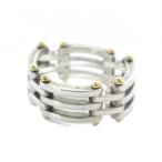 ティファニー ゲートリング コンビ 指輪 アクセサリー ロゴ Silver925 750 K18 シルバー色 12.42g ■GY18 /MQ ■OH