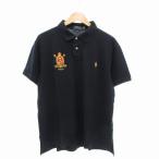 ポロ ラルフローレン POLO RALPH LAUREN ポロシャツ 半袖 鹿の子 エンブレム ポニー刺繍 XL 紺 ネイビー /TZ 1116 メンズ