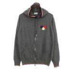 モンクレール MONCLER 美品 17AW MAGLIONE TRICOT CARDIGAN ニット ジップアップ パーカー カーディガン トリコロール パッチ ウール グレ