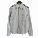プラダスポーツ PRADA SPORT シャツ 長袖 オックスフォード 肩ライン 比翼仕立て コットン グレー S メンズ