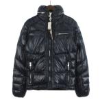 未使用品 ディーゼル DIESEL タグ付き WEROKS JACKET ダウンジャケット ブルゾン ロゴ プレート 光沢 ネイビー S メンズ