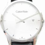 カルバンクライン CALVIN KLEIN 腕時計 ウォッチ クォーツ レザーベルト カレンダー 文字盤シルバーカラー K2G2G1