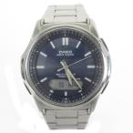 カシオ CASIO ウェーブセプター 腕時計 電波ソーラー アナデジ WVA-M630D-2AJF 文字盤ネイビー シルバーカラー メンズ