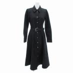 ザラ ZARA シャツワンピース ベルト ロング丈 長袖 XS 黒 ブラック /HO△ 0312 レディース