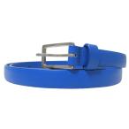 ボッテガヴェネタ BOTTEGA VENETA 美品 ナロー ベルト 657167 レザー 90CM 36IN 青 ブルー ☆AA★ X レディース