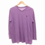 ポロ ラルフローレン POLO RALPH LAUREN Tシャツ カットソー 長袖 ロンT Vネック ポニー刺繍 XL 紫 パープル /GV メンズ