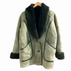 AUSTRALIAN S.C SHEEPSKIN Vintage мутоновое пальто жакет замша шерсть зеленый серия хаки примерно L мужской 