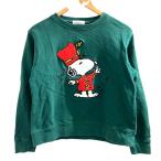  Peanuts PEANUTS футболка тренировочный Snoopy вышивка зеленый зеленый S женский 