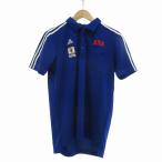  Adidas adidas прекрасный товар рубашка-поло игра рубашка ASA утро день газета футбол Япония Logo вышивка 3 полоса короткий рукав L синий голубой /GV мужской 