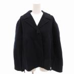 ユニクロ UNIQLO +J ジルサンダー ダブルフェイスシャツジャケット ウール 背抜き S 紺 ネイビー /FT レディース