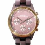 マークバイマークジェイコブス MARC by MARC JACOBS クロノグラフ 腕時計 MBM3521 ロゴ デザイン 紫 パープル 系 ■GY27 レディース