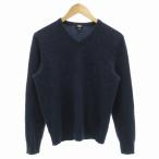ユニクロ UNIQLO カシミヤVネックセーター ニット 長袖 プルオーバー M 紺 ネイビー 351-400643 /GV メンズ