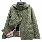 マッキントッシュ ロンドン MACKINTOSH LONDON キルティングコート 中綿ジャケット 裏地 チェック フード 38 約M カーキ グリーン 系