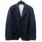 コムデギャルソンオム COMME des GARCONS HOMME テーラードジャケット ブレザー ストライプ 背抜き AD2003 M 青紫 系 0617 メンズ