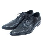 ショッピングGABBANA ドルチェ&ガッバーナ ドルガバ DOLCE&GABBANA イールレザー ドレスシューズ 内羽根 革靴 7 約26cm 黒 ブラック ☆AA★ 0826 メンズ