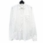 プラダ PRADA ドレスシャツ カフスシャツ ロゴプリント 長袖 白 ホワイト 40 15 3/4 約M-L 0702 メンズ