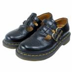 ドクターマーチン DR.MARTENS メリージェーン 12916 レザーシューズ ストラップ パンチングデザイン UK4 約23cm 黒 ブラック 0702 レディー