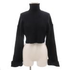 ショッピングzara ザラ ZARA リブニット セーター 長袖 M ハイネック 紺 ネイビー クロップド丈 /GV ■YHS16 レディース