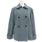  L e рубин nL.L.BEAN бушлат шелк шелк S изумруд зеленый двойной breast длинный рукав /RG #YHS13 женский 