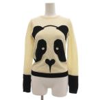 ショッピングアリス アリスオリビア alice + olivia ニット セーター 長袖 ビジュー ウール パンダデザイン 白 ホワイト 黒 ブラック /NU ■YHS15