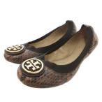  Tory Burch TORY BURCH балетки 5.5M туфли-лодочки Logo biju- питон кожа натуральная кожа чай Brown /AE #WY женский 