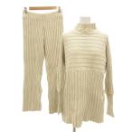  freak s магазин FREAKS STORE вязаный выставить li свинья -toru шея с высоким воротником туника легкий брюки F слоновая кость /NL