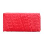 フォリフォリ Folli Follie 長財布 エナメル ラウンドファスナー ロゴ型押し 赤 レッド /UO ■WY レディース