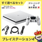 PS4 本体 すぐ遊べるセット CUH-2200AB02 500GB グレイシャー・ホワイト 純正 コントローラー ランダムプレステ4 【中古】