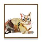 インテリア パネル アートポスター フレーム 付 kaho HOSOKAWA Cat 猫 ねこ雑貨 デザイン 50×50cm お洒落 爆買