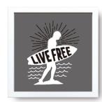SIGN FRAME カフェ インテリア サインフレーム Live Free 22×22×2cm 額装品 爆買