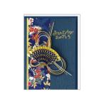  поздравительная открытка японский стиль карта день рождения темно-синий золотой . Crows булавка конверт имеется день рождения карта 