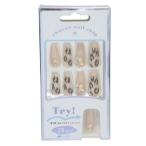  cosme смешанные товары искусственные ногти длинный квадратный тип NUDIE LEOPARDka Mio Japan нейл-арт накладные ногти 