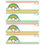 名前ラベル シール＆アイロン接着ネームラベル 4枚セット お気に入りシリーズ レインボー 新入学 清原 手芸用品