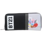 ショッピングbt21 ラウンドファスナー ロングウォレット レディース 長財布 BT21 ブラック1