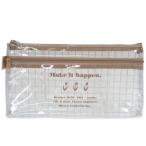 Yahoo! Yahoo!ショッピング(ヤフー ショッピング)フラット クリア ペンケース 筆箱 メイクイットハプン クーリア ペンポーチ 新学期準備文具 かわいい 小学生