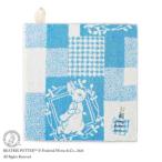 フルフィーコットン無撚糸ループ付きウォッシュタオル ループタオル パッチワーク ブルー ピーターラビット タオル美術館