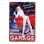  sexy прекрасный женщина & bell воздушный GREASE MONKEY GARAGE Mini размер тиснение retro style metal plate жестяная пластина табличка 
