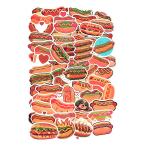 ホットドッグ ステッカー ５７枚セット 防水 耐水 アメリカ アメリカン 食品 食べ物 雑貨 メール便送料無料
