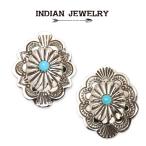 インディアンジュエリー ピアス クラスター ターコイズ シルバー レディース ナバホ NAVAJO レビュー 返品・交換不可【返品不可】