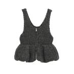 [CLANElklane] рука вязаный pe слива бюстье HAND KNIT PEPLUM BUSTIER серый шерсть 100% Matsumoto Megumi . стрейч . женский [11106-2153]