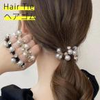 【メール便】 送料無料 ヘアゴム ヘアアクセサリー ヘアゴム かわいい 可愛い ブラック ベージュ ブラウン パール [M便 1/1] 22G11016