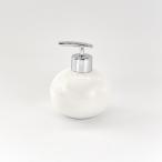 ポーセラーツ 白磁 バスグッズ 洗面用品 北欧風 ソープディスペンサー(シルバー)(ラウンド)