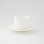 ポーセラーツ 白磁 スクエアハンドルカップ&ソーサー 白い食器 コーヒーカップ ティーカップ