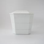 ポーセラーツ 白磁 隅切重箱 白い食器 三段重 スタッキング収納